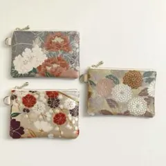 着物帯リメイク　ミニポーチ 3個セット（28）