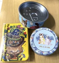 ねこ　お菓子缶　空き缶３種