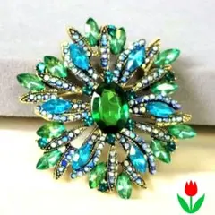 ブローチ　レディース　リース　花　緑　入学式　アンティーク　ブランド　結婚式　春