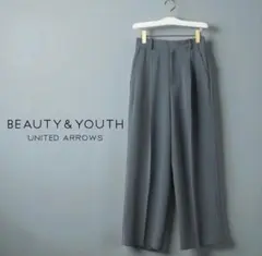 BEAUTY&YOUTH BY ダブルクロスタックワイドパンツ サイズL