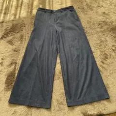 INDIVI ダークブルーワイドパンツ