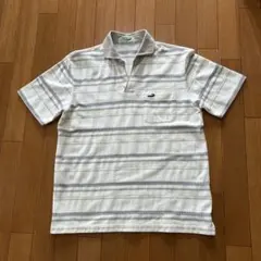 crocodile クロコダイル　半袖ポロシャツ　サイズM ベージュ　ボーダー