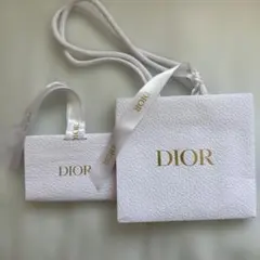 Dior ホワイトショップ袋 大小セット