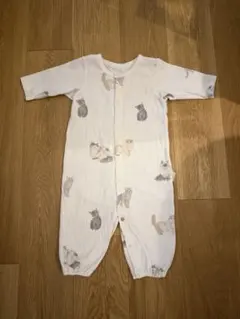 【美品】gelato pique 猫柄ロンパース 50-70