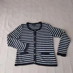 H&M　カーディガン　Мサイズ　レディース ボーダー　黒×白　金ボタン