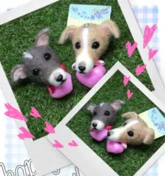 かな様 犬 羊毛フェルトストラップ