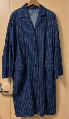 ネイビー ストライプ デニム　コート