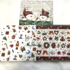クリスマス ペーパーナプキン 3種セットのサムネイル