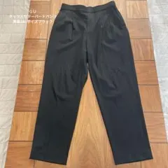 ＧＵ　ウツクシルエットテーパードパンツ　ブラック2XL 大きいサイズ