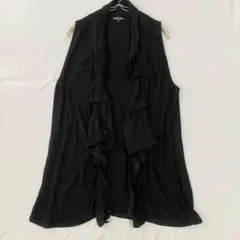 【ニジュウサンク】ジレ ニットベスト ショールカラー ボタンレス シンプル Mのサムネイル