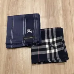 BURBERRY ハンカチ 2枚セット ネイビー チェック
