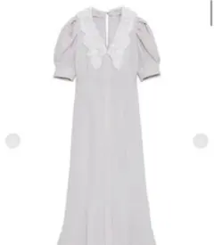 SNIDEL エンブロイダリーホワイトカラーマーメイドワンピース