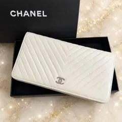 シャネル CHANEL 財布 Vステッチ ココマーク 白 ホワイトのサムネイル