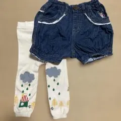 Petit Jam デニム　ショートパンツ 95　レギンス　70-80