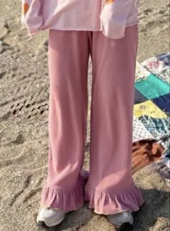 ayanoあやのさんコラボ コーデュロイフレアパンツ LL