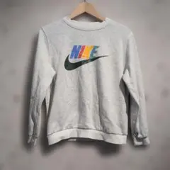 NIKE KIDS グレー ロゴプリントクルーネックスウェット Lサイズ