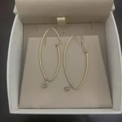 美品★18K ブラウンダイヤ フープピアスのサムネイル