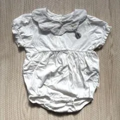 Cottoli 襟付きホワイトロンパース　80cm