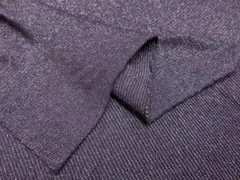 ディープパープル柔らかリブニット・シルバーラメ　幅８０ｃｍ×１００ｃｍ長