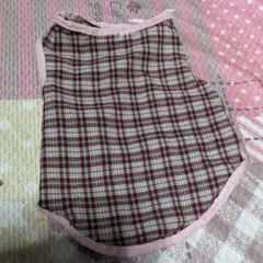 赤と緑のチェック柄犬服 ノースリーブ