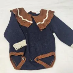 & mignon バースデイ フリル付きロンパース 70cm