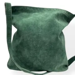 極美品　agnes b. ピッグスキンショルダーバッグ　スウェード　グリーン