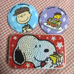 スヌーピー 缶　バッジ