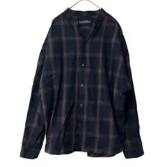 ナノユニバース⭐️ (M) 長袖シャツ チェック柄 ゆったりシルエット