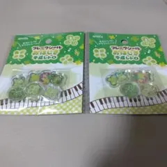 フレークシール　おはじき　平成レトロ　ステッカー　クローバー　2個セット