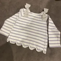 petit main 長袖きらきら肩リボンカットソー 90