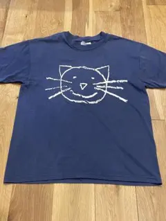 Hanes 猫プリント Tシャツ ネイビー YOUTH L キッズ150〜160のサムネイル
