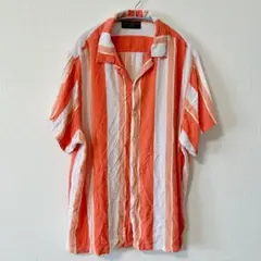 レディース 半袖 シャツ 2XL オレンジ 白 3XL 春 夏