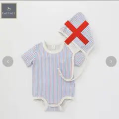 【新品未使用】Cottoli コトリ ストライプ ロンパース 70cm