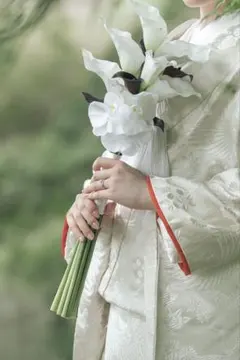 ウェディングブーケ　和装・ウェディング　【ブートニア付】