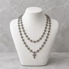 シルバー クロスチェーン ヴィンテージ ゴシック ネックレス メンズ 新品