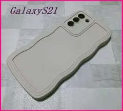 うねうね Galaxy S21用 ケース なみなみ クリアケース グレー