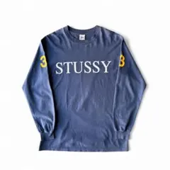 90's STUSSY 白タグネイビー 長袖Tシャツ ロンティー L USA製