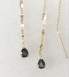 新品同様♡アガット K10 アイオライト/ラブラドライト/スピネルピアス 