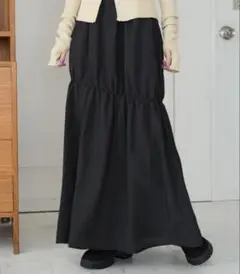 【美品】カスタネ　ブラック フレアロングスカート