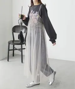 チュールキャミワンピース