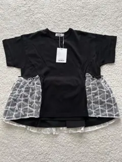 新品　PAIR MANON リボンチュール Tシャツ ブラック 110のサムネイル