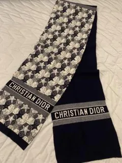 Christian Dior カシミヤマフラー スター柄 リバーシブルのサムネイル