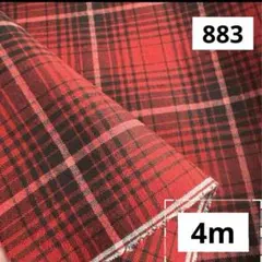 883⑤播州織生地オンブレチェック生地110×400cm☆赤黒