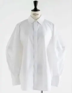 24SS✨sacai サカイ コットンポプリン×ナイロン シャツ パフスリーブ