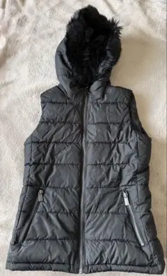 GAP フード付きダウンベスト XXS ブラック