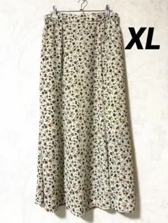 花柄フレアロングスカート