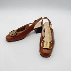 Salvatore Ferragamo バックストラップ パンプス ブラウン22のサムネイル