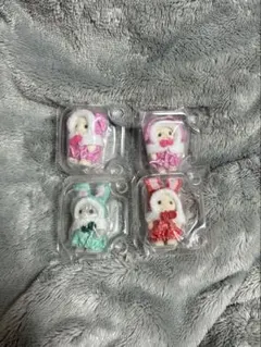 赤ちゃん カラフルウサギコスチューム　 ピンク 緑 赤 まとめ売り