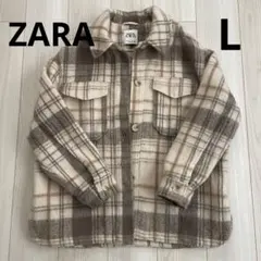 ZARA チェック柄オーバーシャツ アウター L