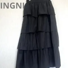 ［新品タグ付】INGNI イング フリルティアードスカート 黒 F